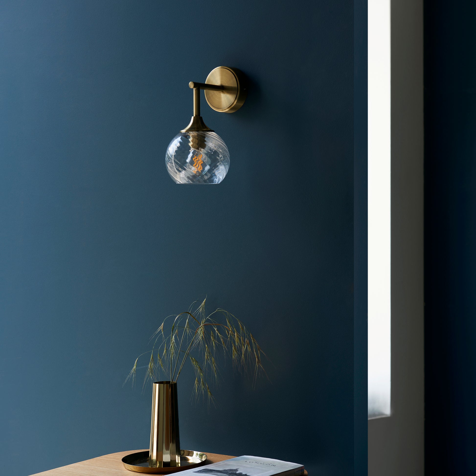 Allegra Wall Light, Antique Brass