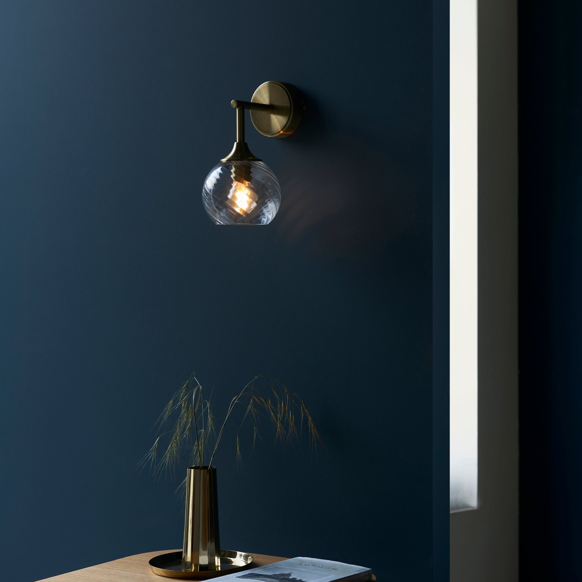 Allegra Wall Light, Antique Brass