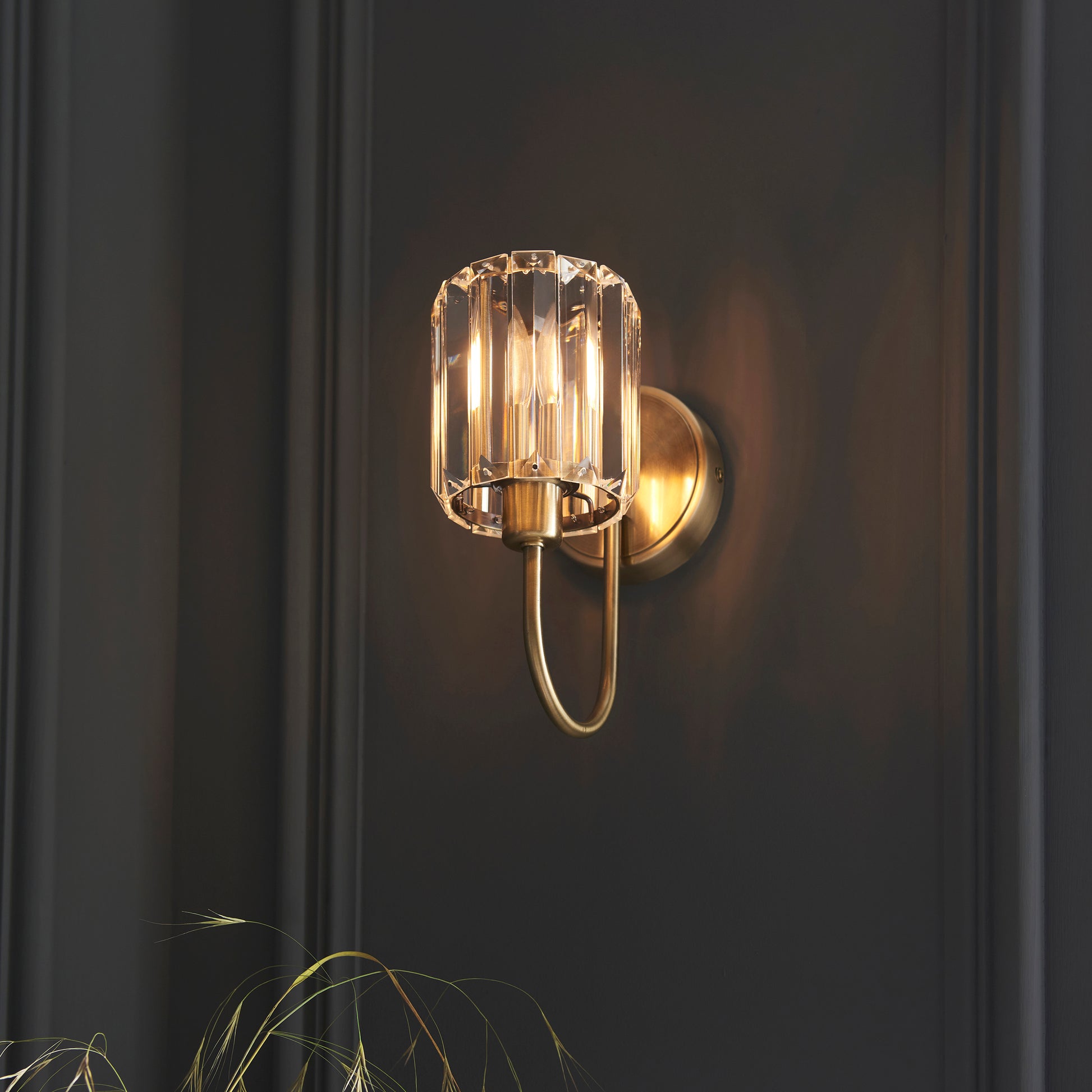Berenice Wall Light, Antique Brass