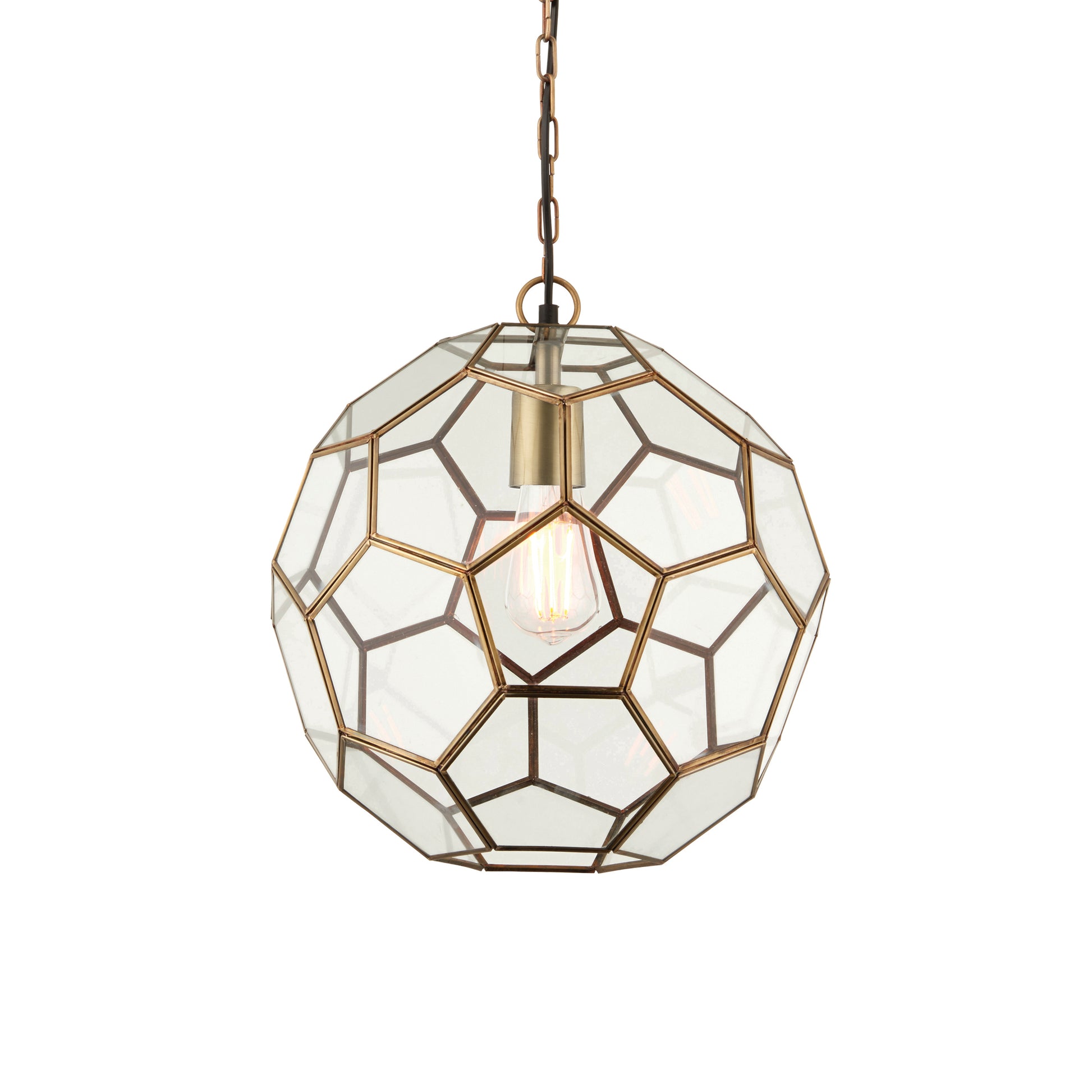 Miele 37 Pendant Light, Antique Brass/Clear