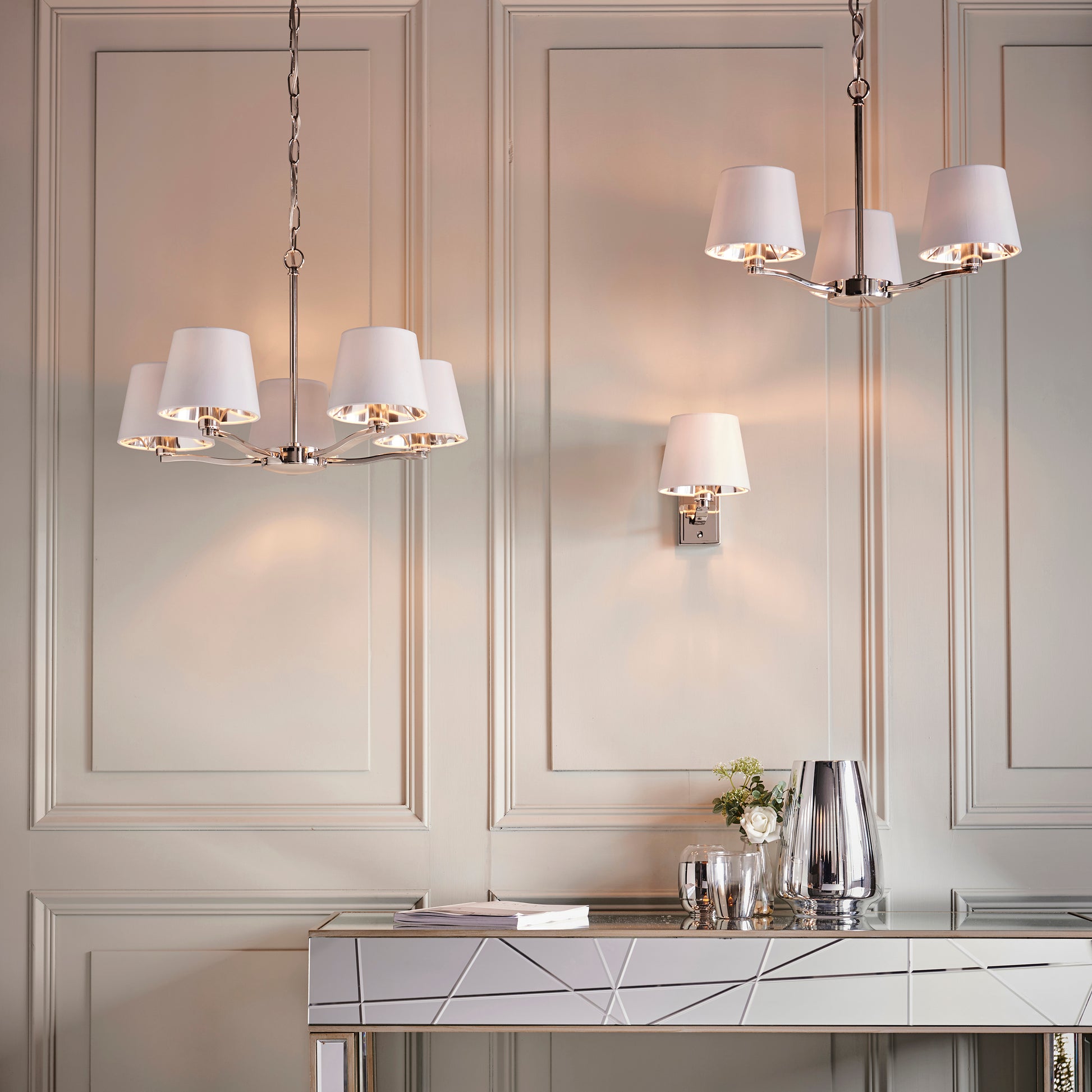 Harvey Wall Light, Bright Nickel