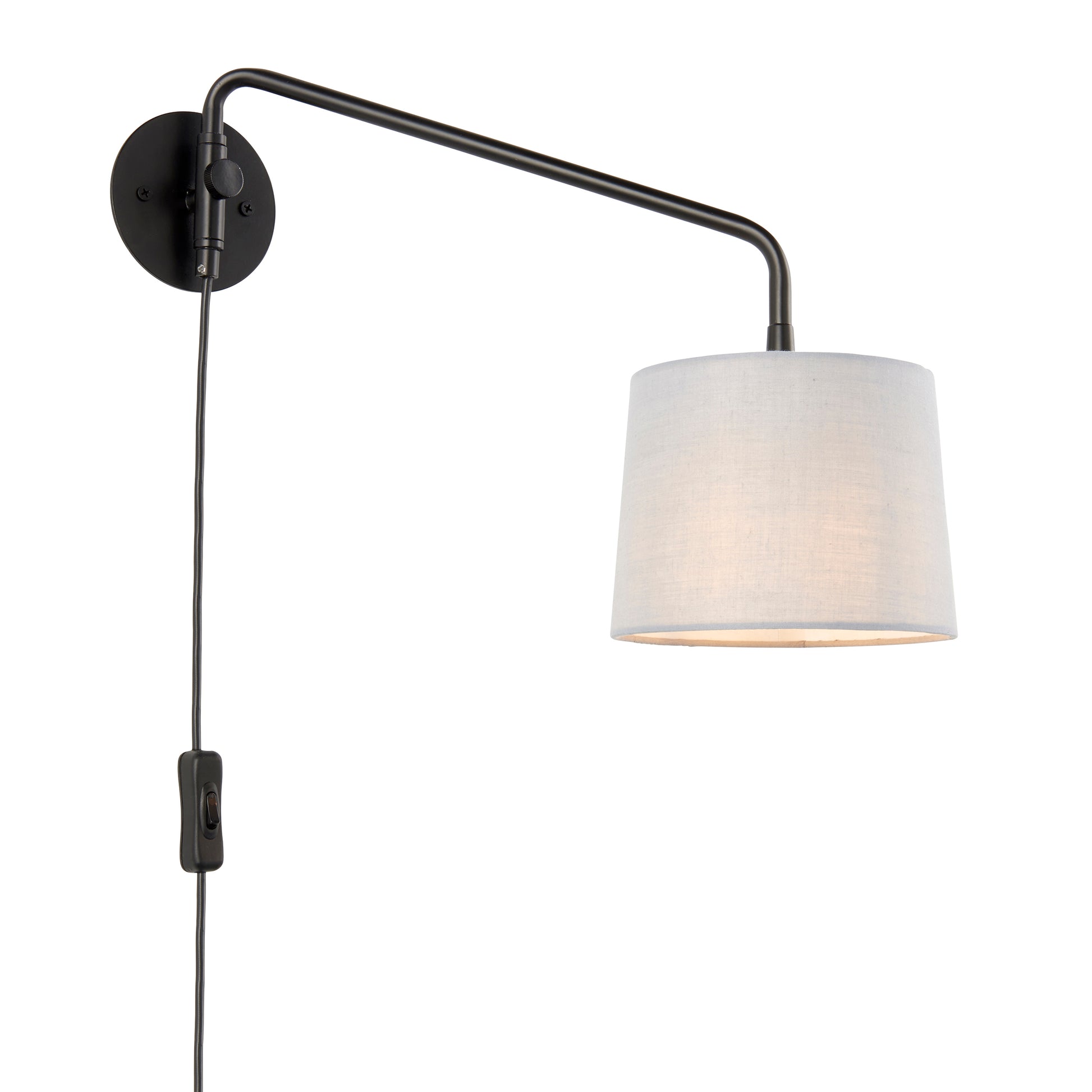 Carlson Swing Arm Wall Light, Black/Grey