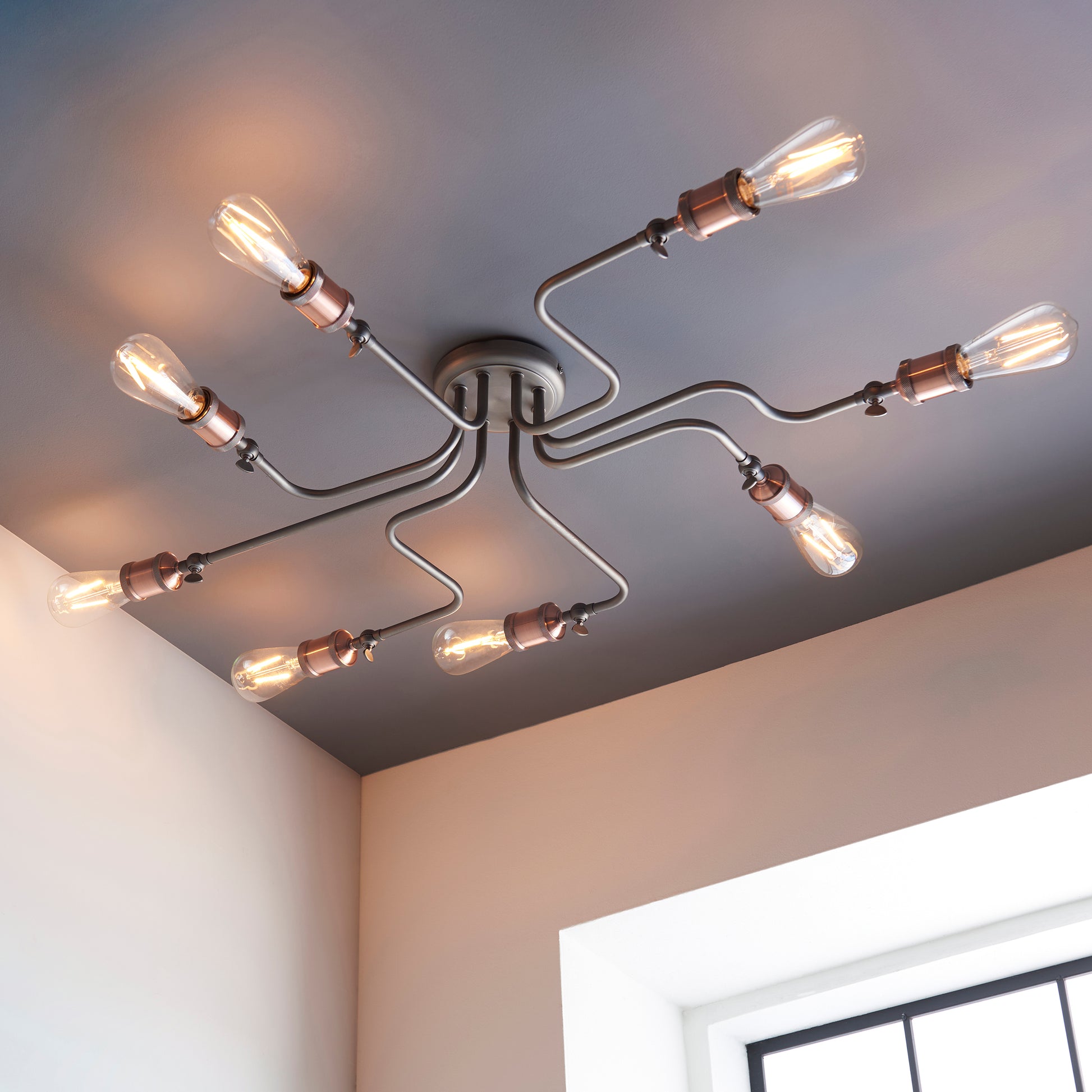 Hal 8 Light Semi Flush Ceiling Light