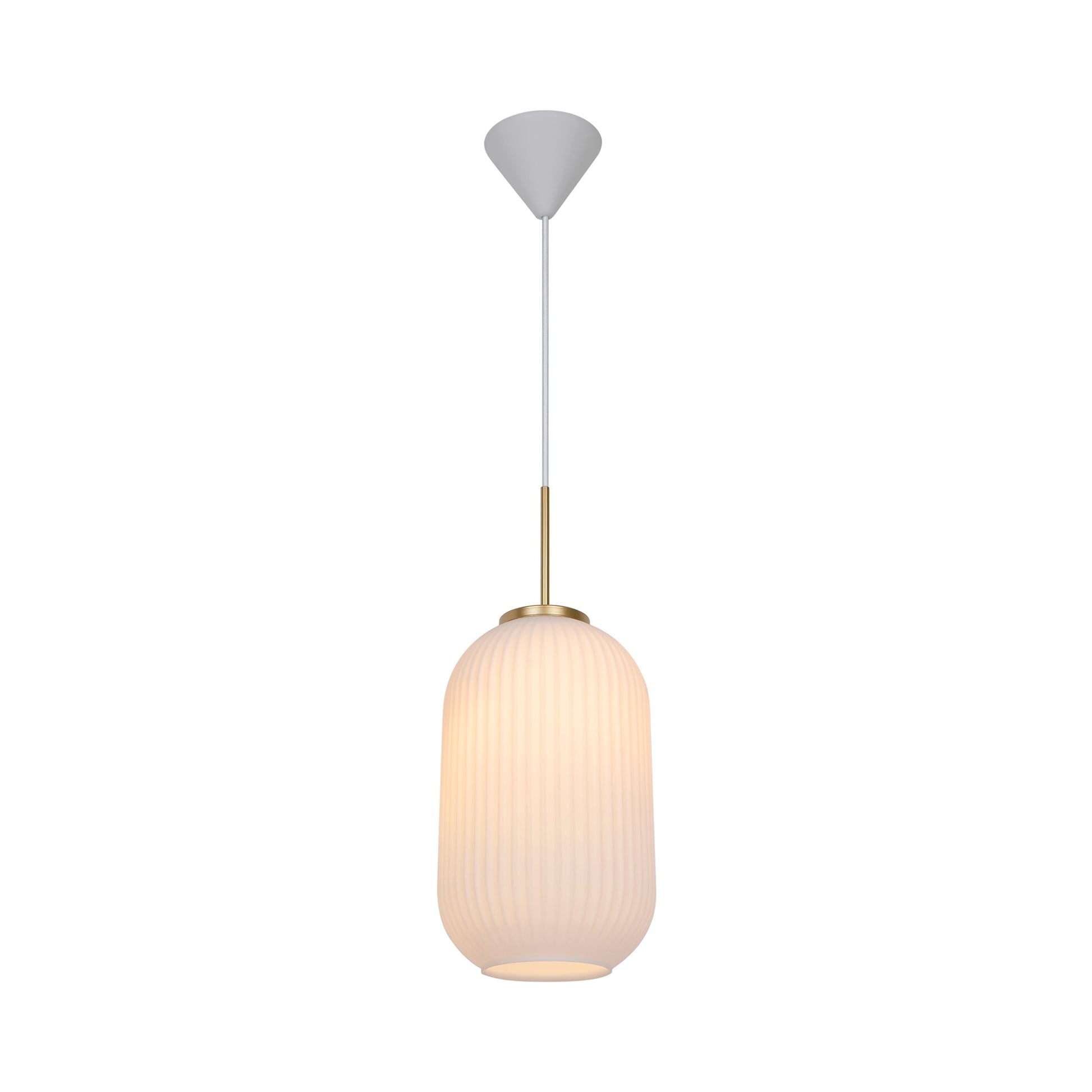 Milford 20 Pendant Light, Opal/Brass