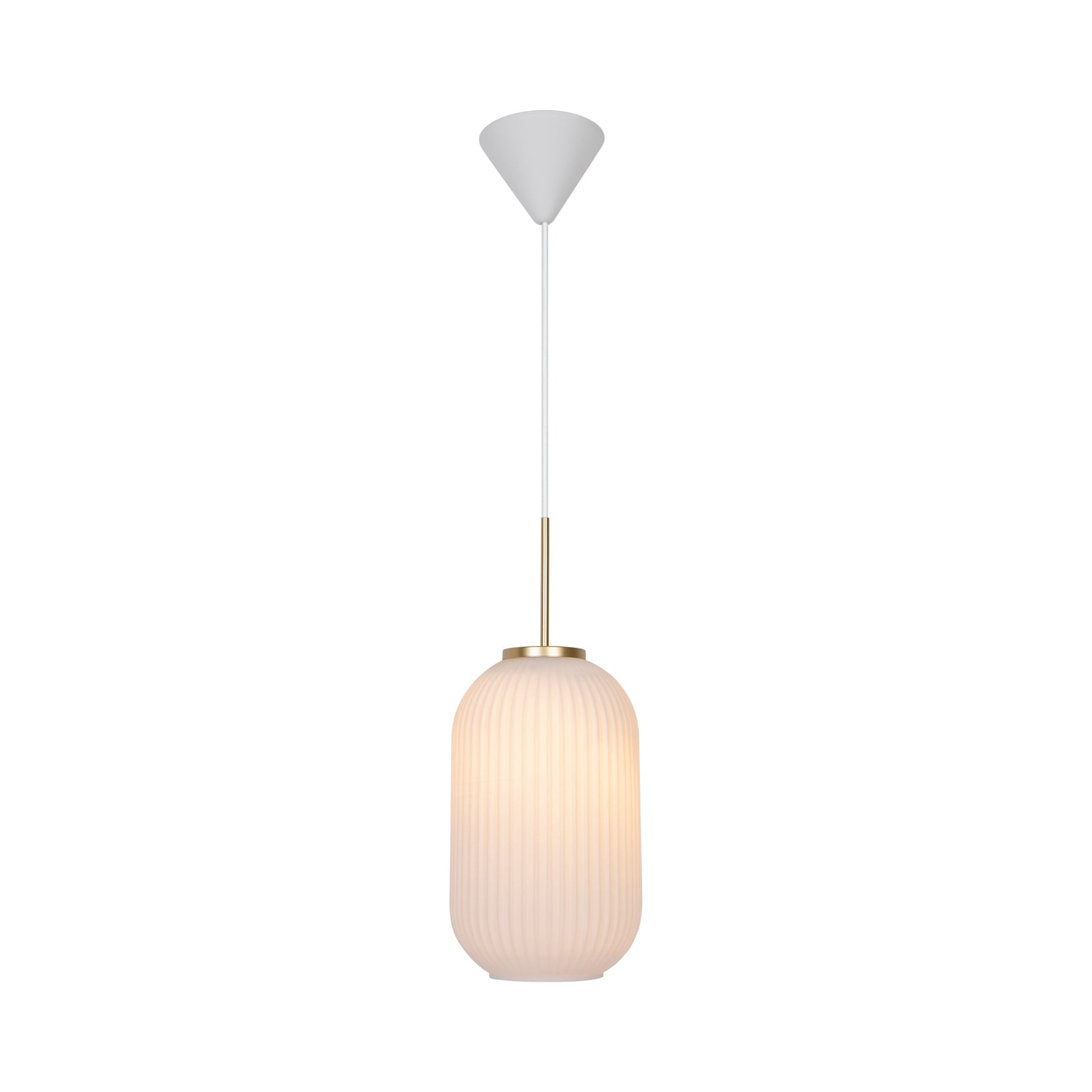 Milford 20 Pendant Light, Opal/Brass