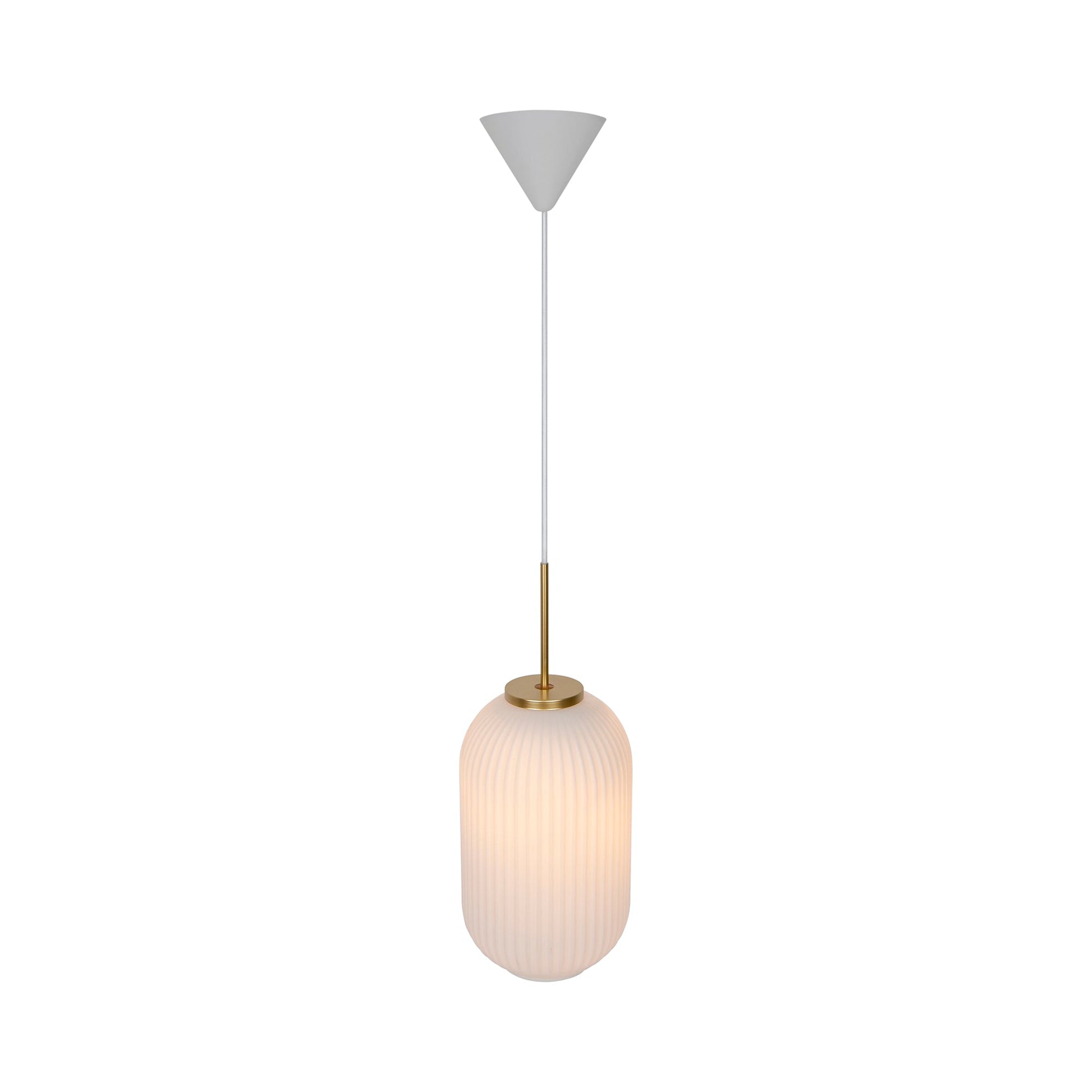 Milford 20 Pendant Light, Opal/Brass