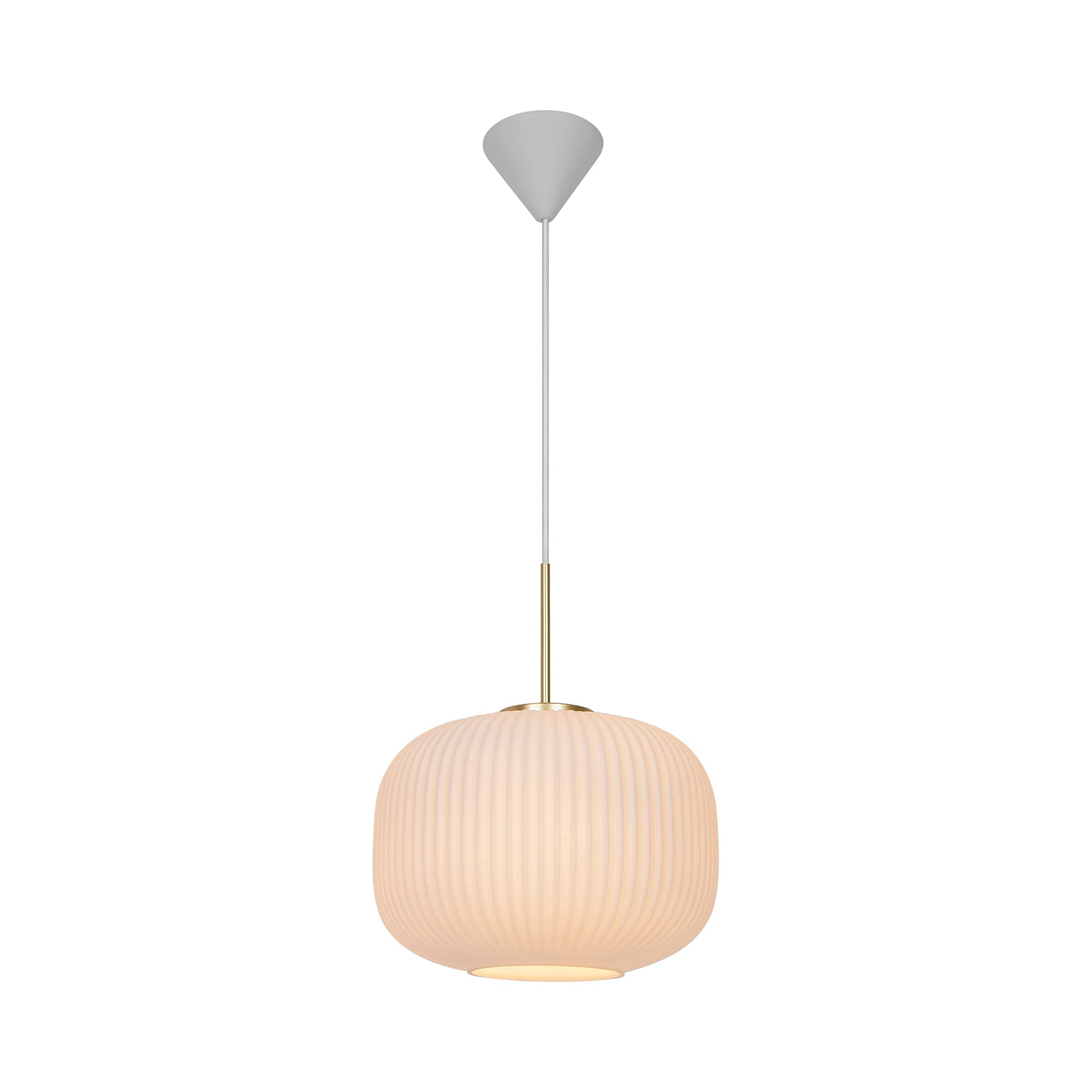 Milford 30 Pendant Light, Opal/Brass