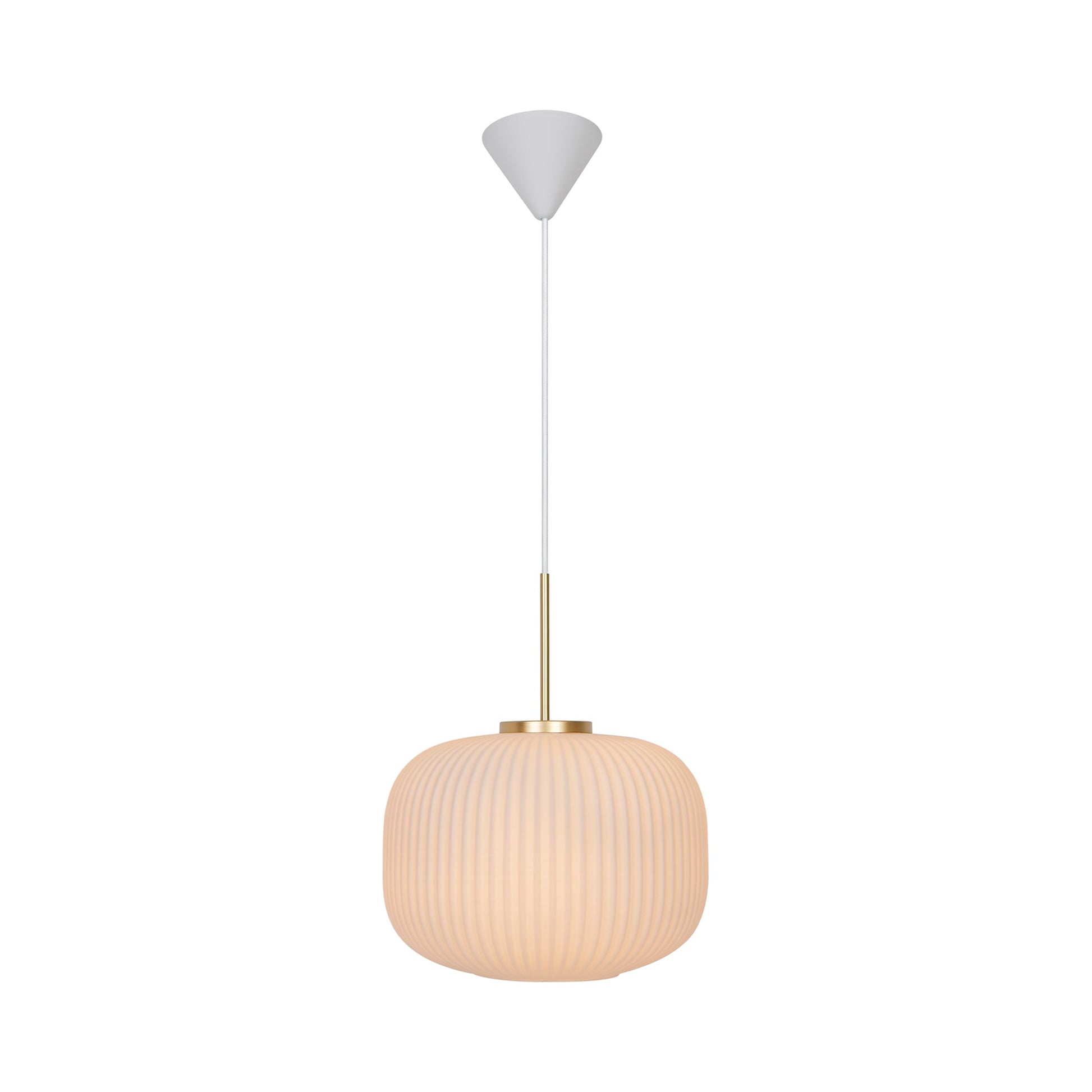Milford 30 Pendant Light, Opal/Brass