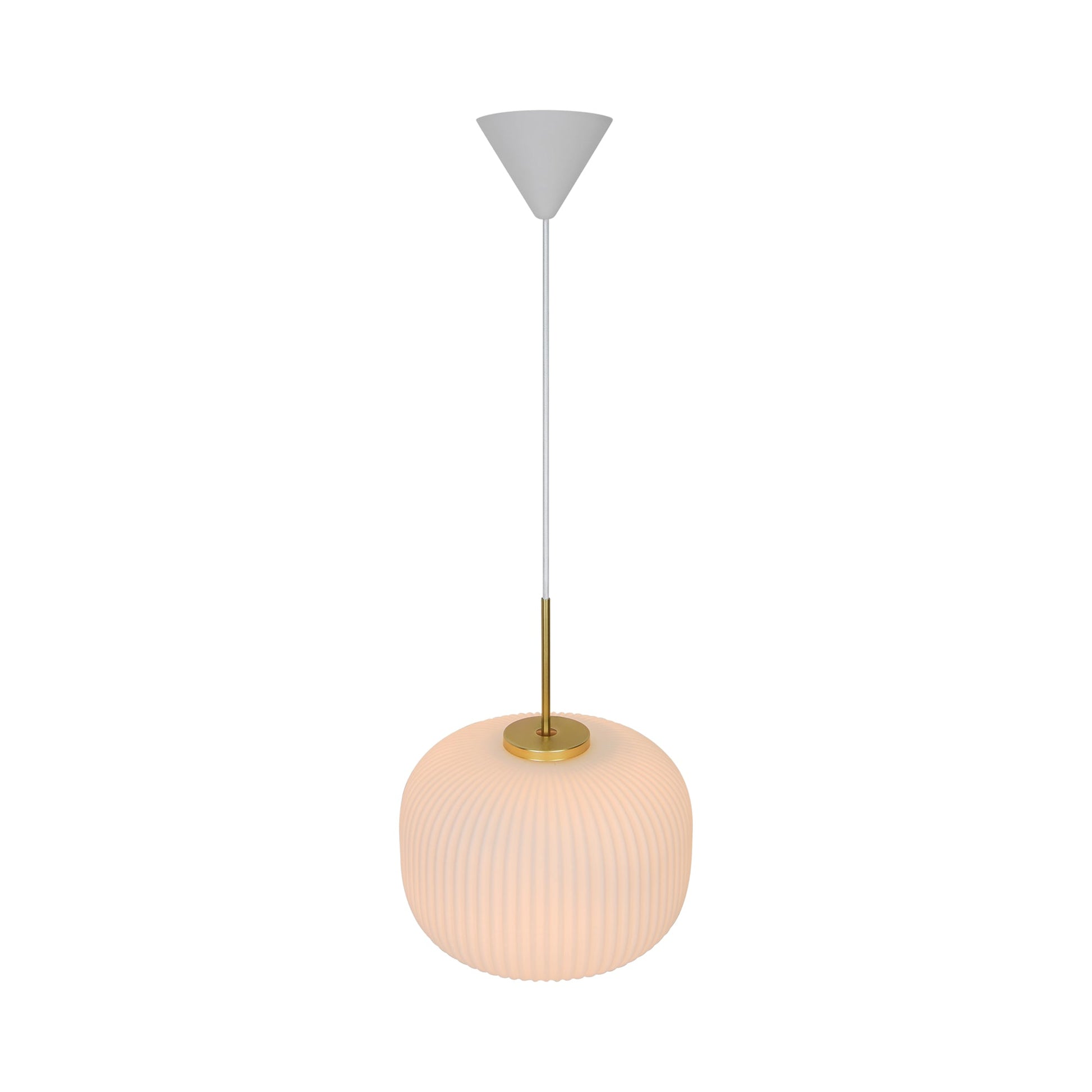 Milford 30 Pendant Light, Opal/Brass