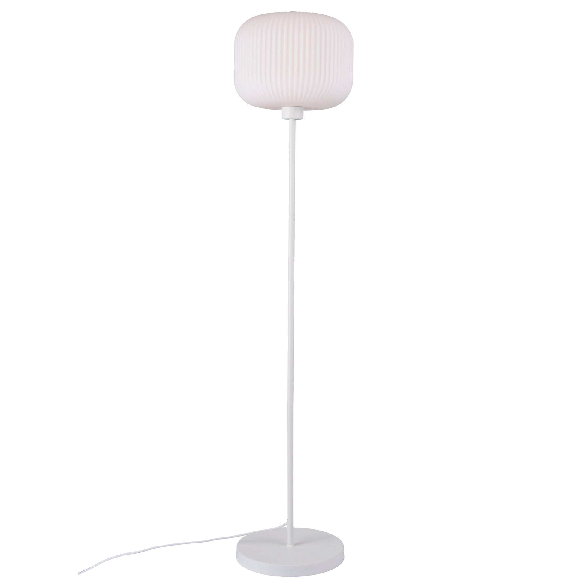 Milford Floor Lamp, Opal/White