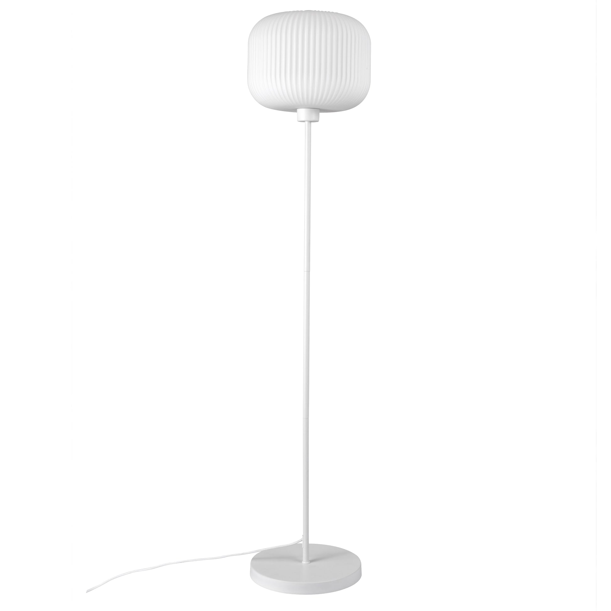 Milford Floor Lamp, Opal/White