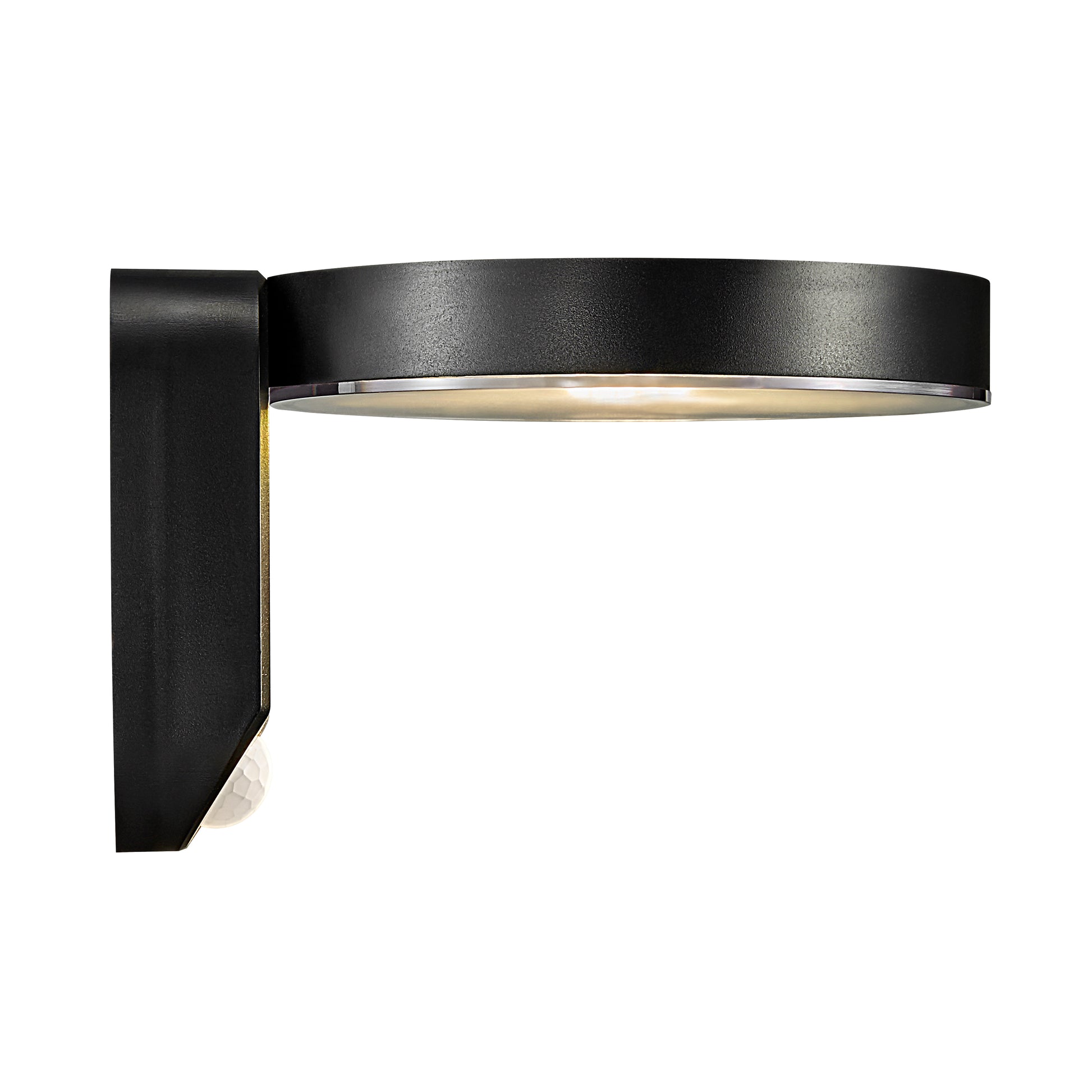 Rica Round LED Outdoor Solar Wall Light, Black