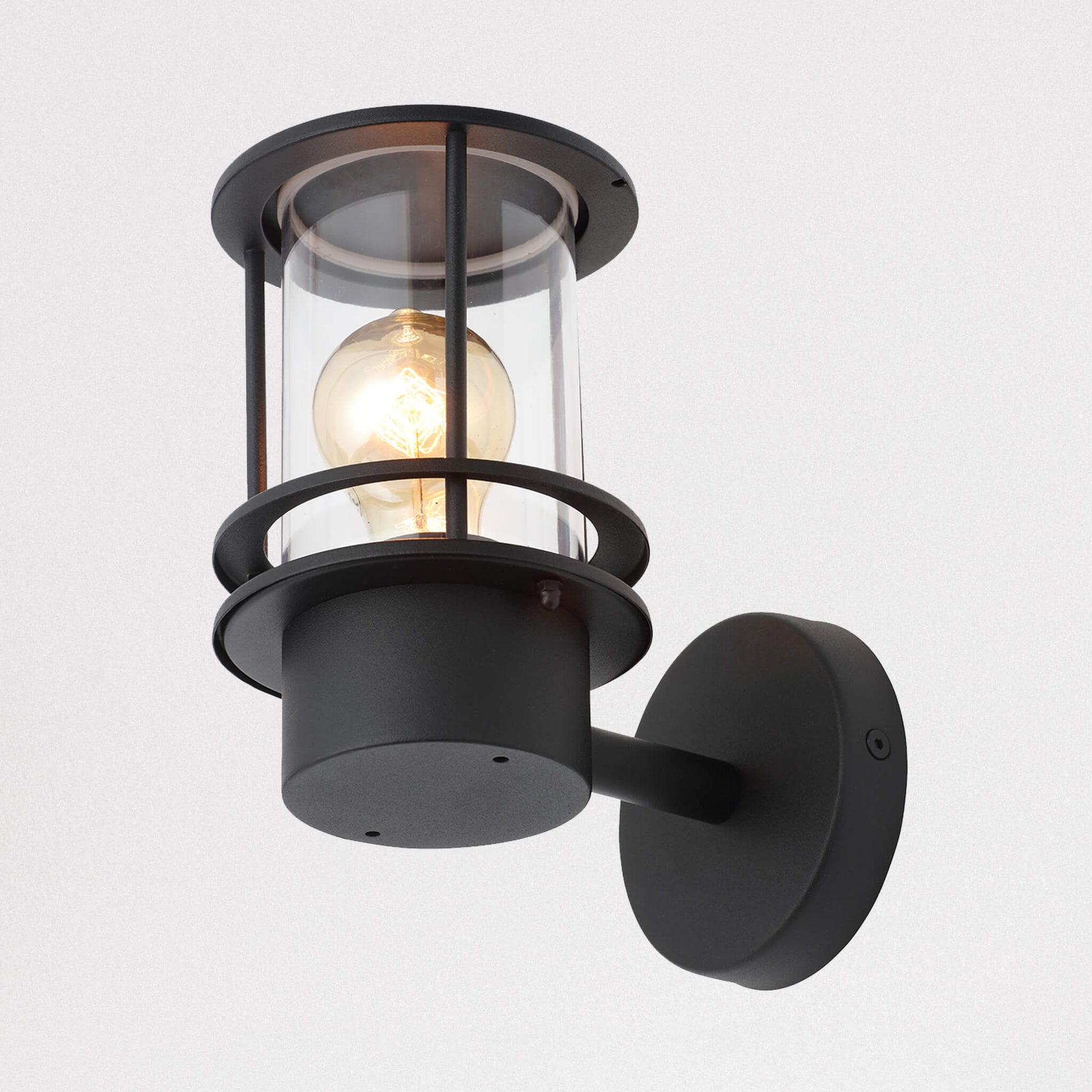 Lampsy Everett Outdoor Wall Lantern - Black-Lampsy