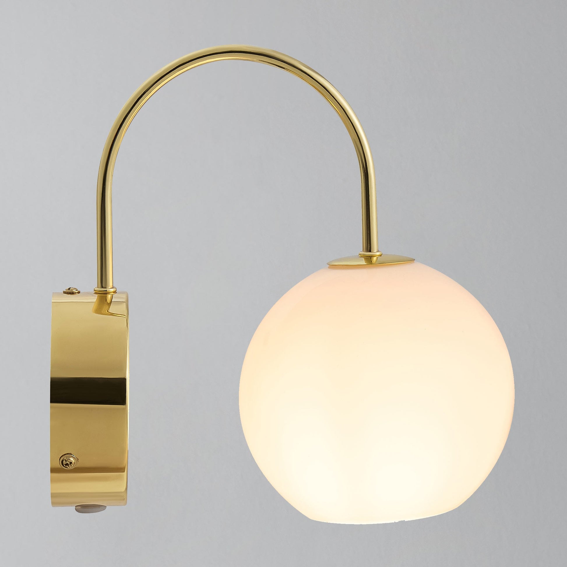 Franca Brass Wall Light, Brass/Opal