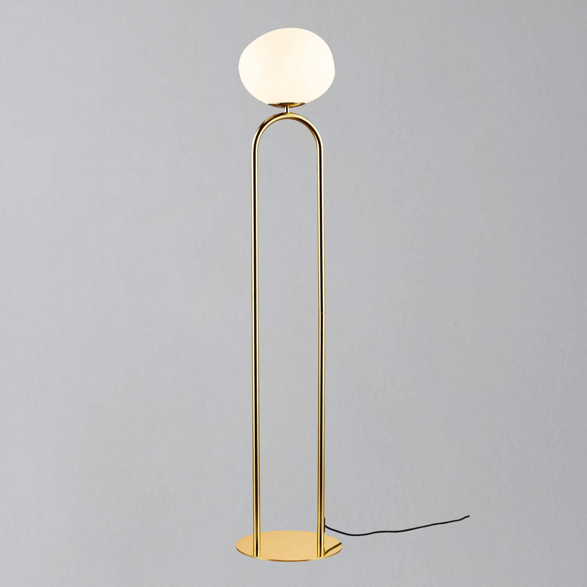 Shapes Floor Lamp, Brass/Opal
