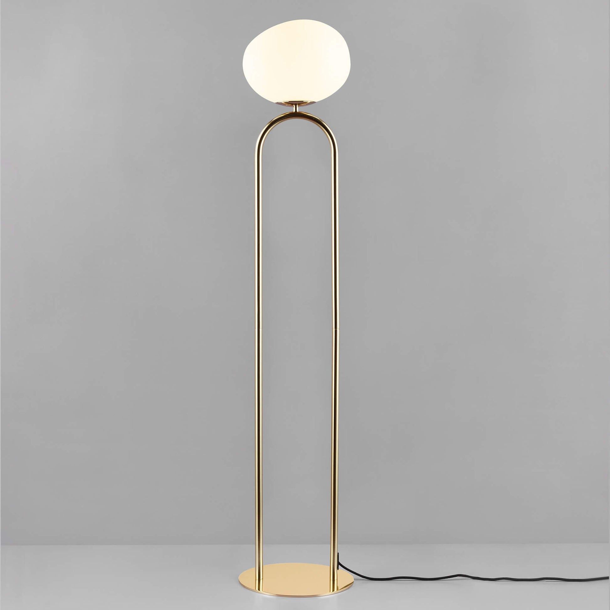 Shapes Floor Lamp, Brass/Opal