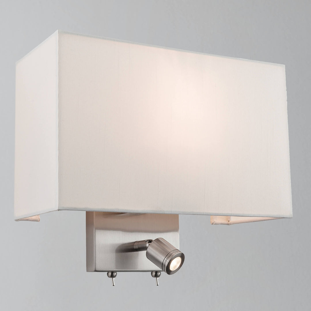 Mai Flush Shaded Wall Light with Reading Light