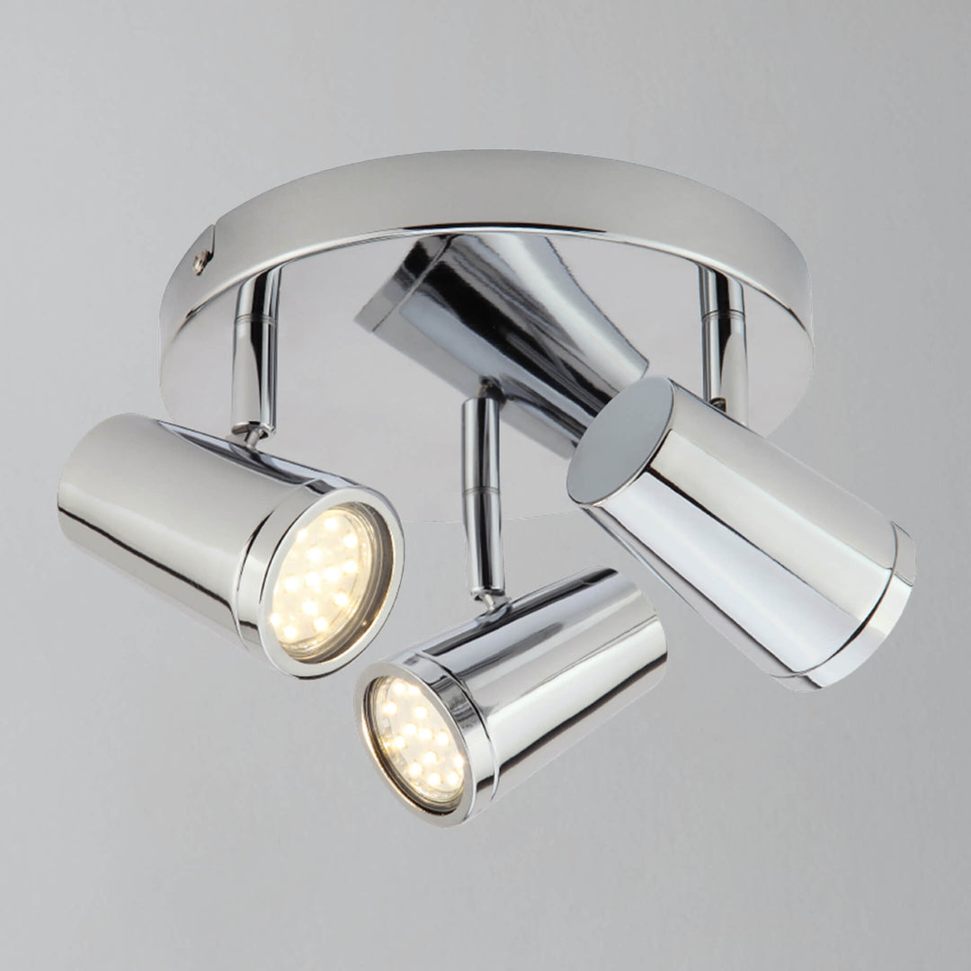 Salerno 3 Light Round Bathroom Ceiling Spotlights