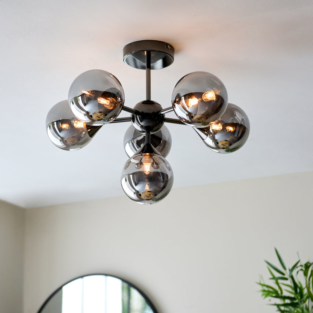 Oscar 6 Light Semi Flush Ceiling Light