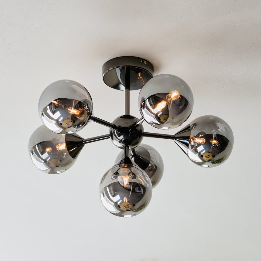 Oscar 6 Light Semi Flush Ceiling Light