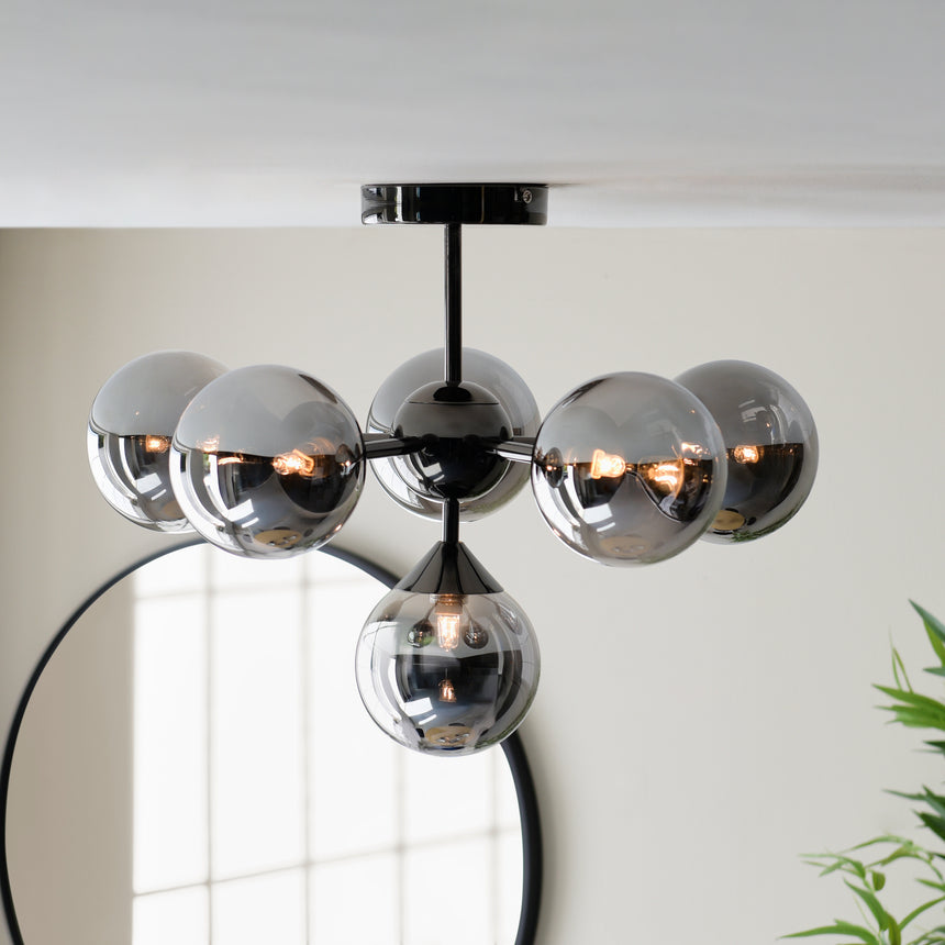 Oscar 6 Light Semi Flush Ceiling Light