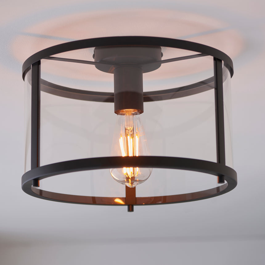Hopton Glass Flush Ceiling Light