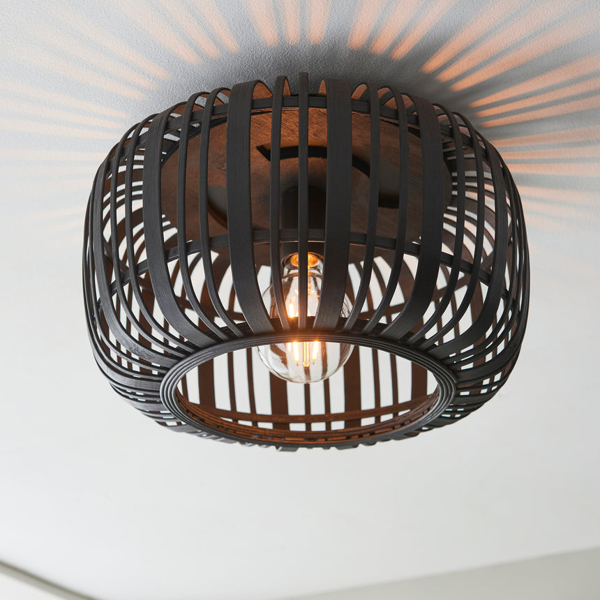 Mathias Bamboo Flush Ceiling Light