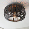 Mathias Bamboo Flush Ceiling Light