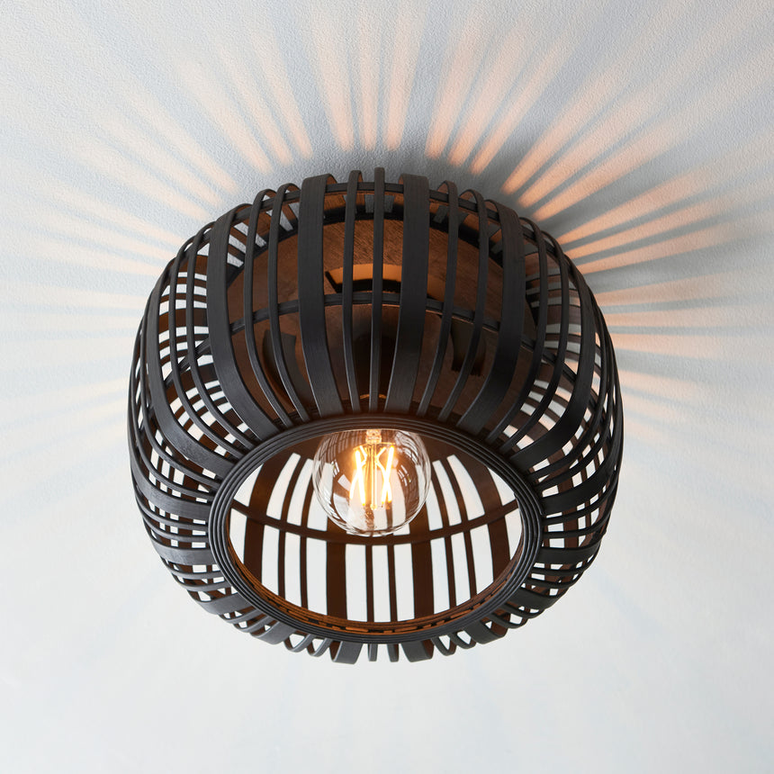 Mathias Bamboo Flush Ceiling Light