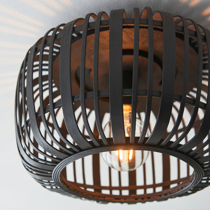Mathias Bamboo Flush Ceiling Light