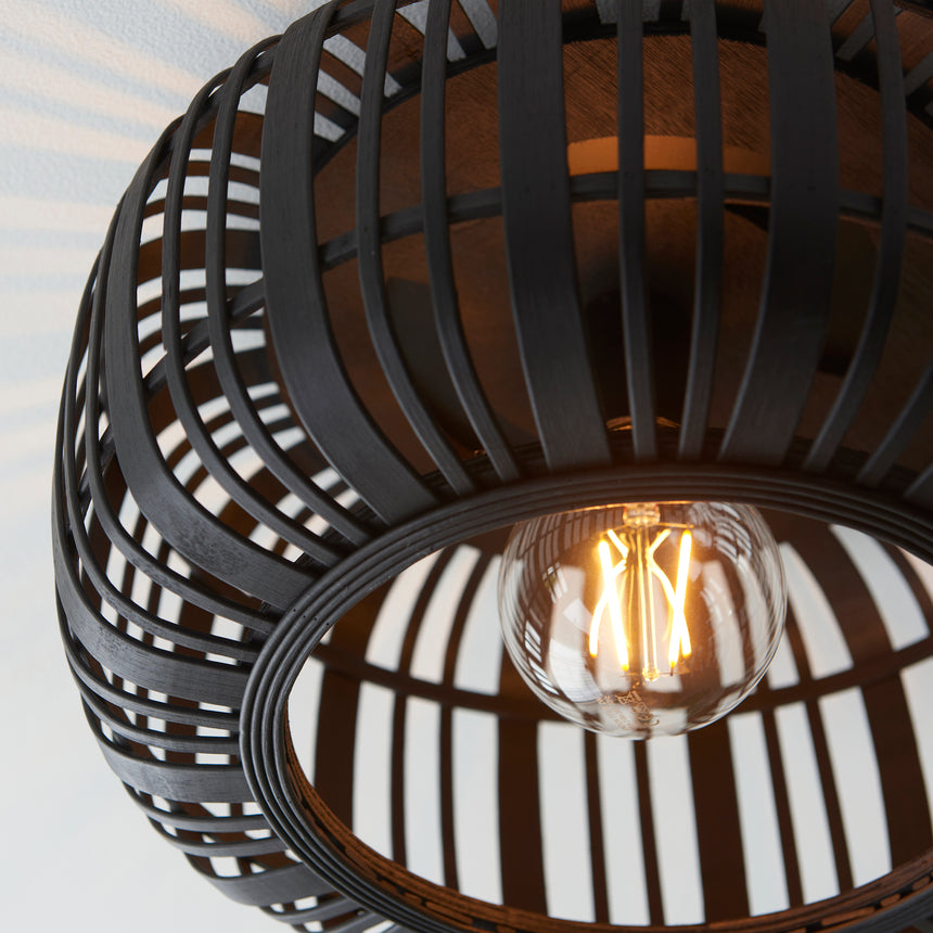 Mathias Bamboo Flush Ceiling Light