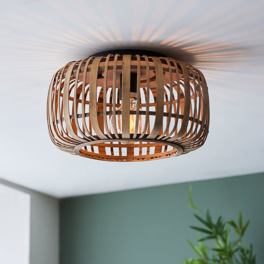 Mathias Bamboo Flush Ceiling Light