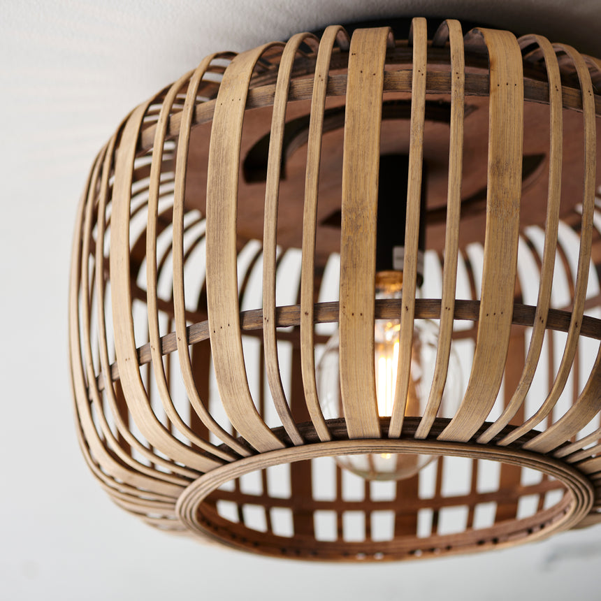 Mathias Bamboo Flush Ceiling Light