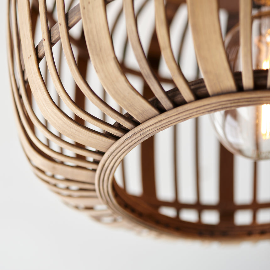 Mathias Bamboo Flush Ceiling Light