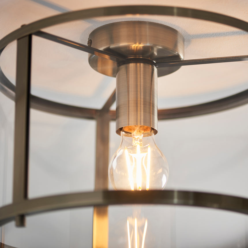 Hopton Glass Flush Ceiling Light