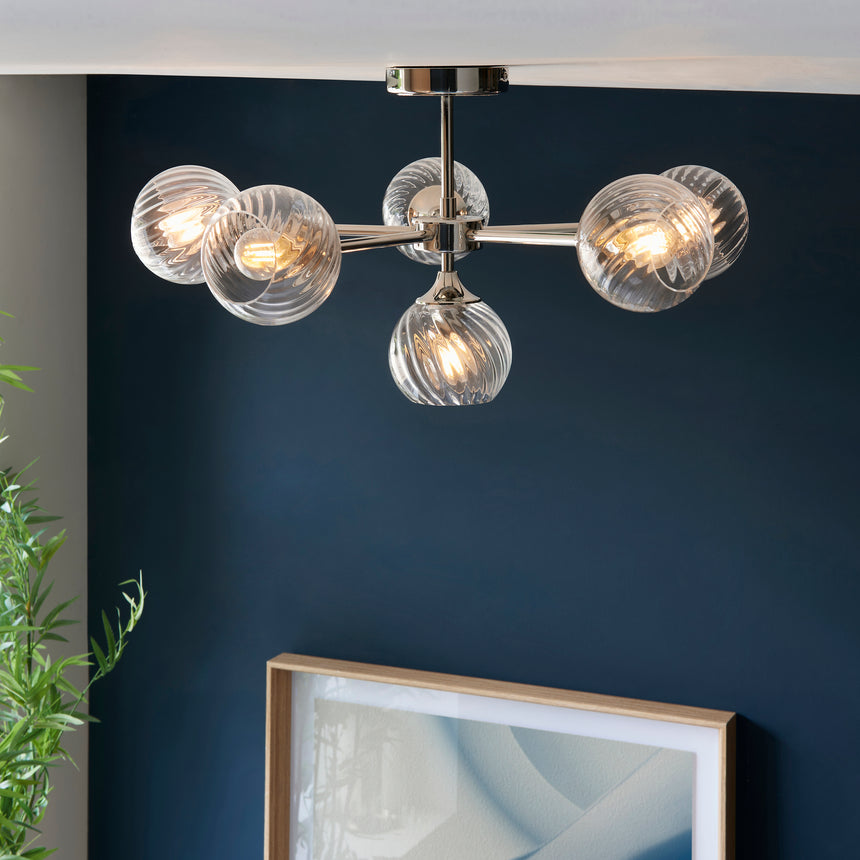 Allegra 6 Light Semi Flush Ceiling Light