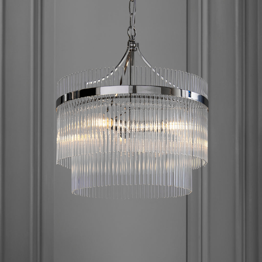 Marietta 3 Pendant Light, Bright Nickel