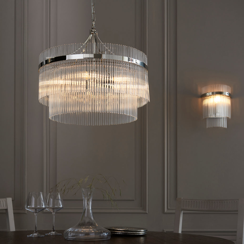 Marietta Wall Light, Bright Nickel