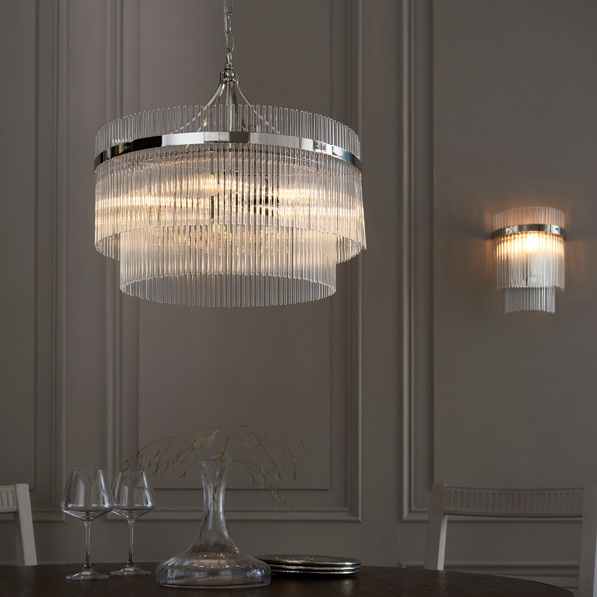 Marietta Wall Light, Bright Nickel