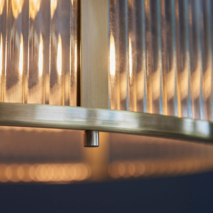 Ridgeton 3 Light Pendant Light, Antique Brass
