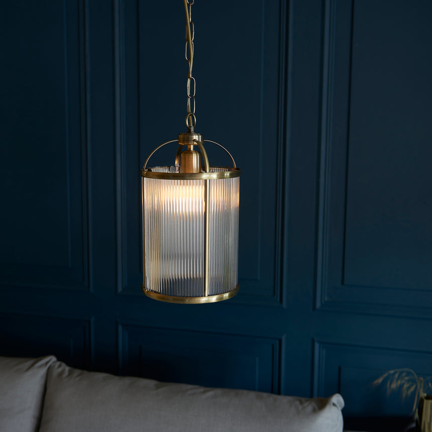 Lambeth Pendant Light, Ribbed Glass