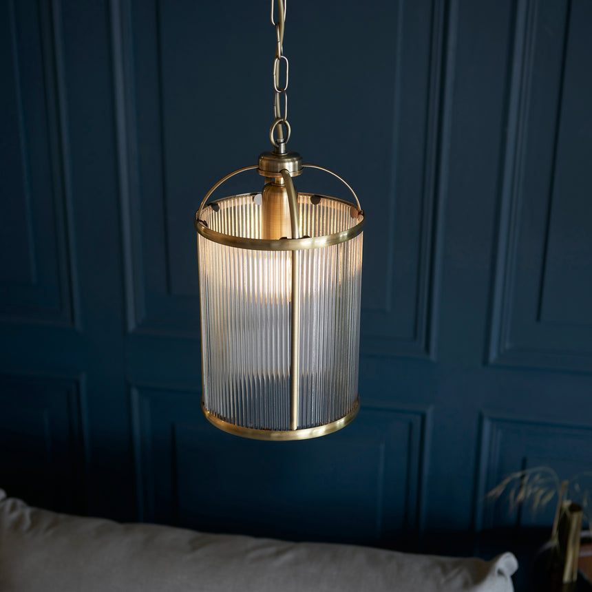 Lambeth Pendant Light, Ribbed Glass