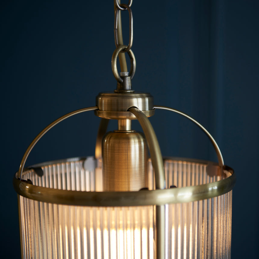 Lambeth Pendant Light, Ribbed Glass
