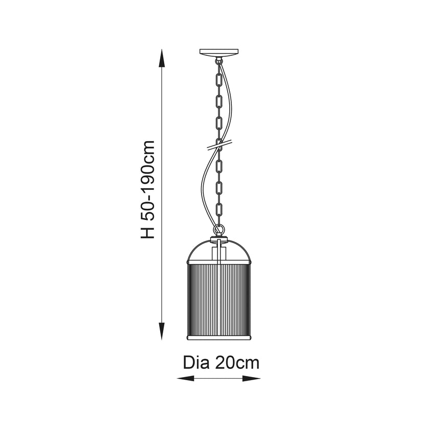 Lambeth Pendant Light, Ribbed Glass
