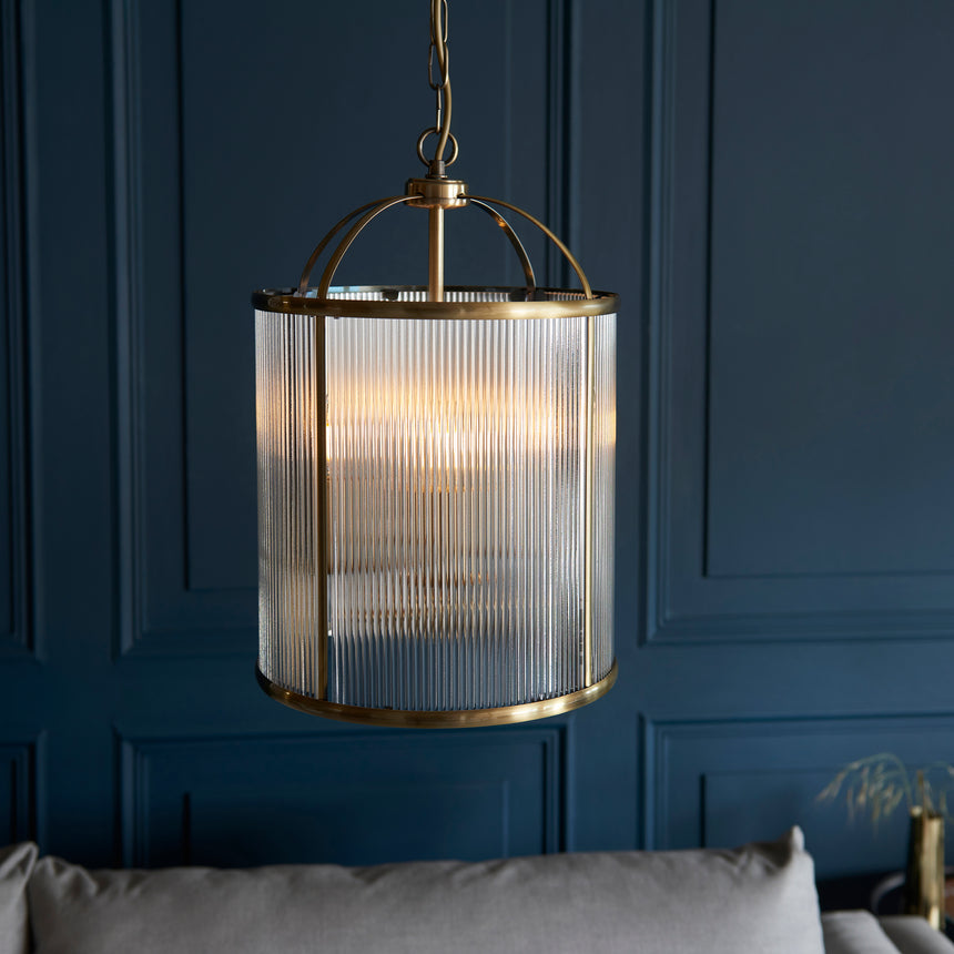 Lambeth Pendant Light, Ribbed Glass
