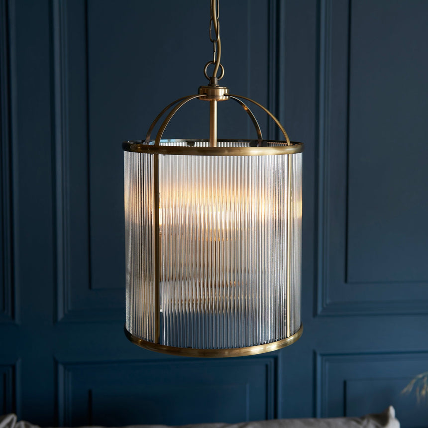 Lambeth Pendant Light, Ribbed Glass
