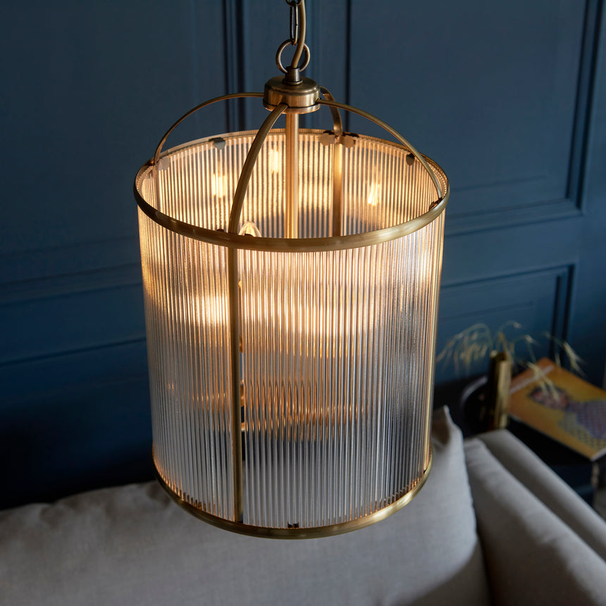 Lambeth Pendant Light, Ribbed Glass