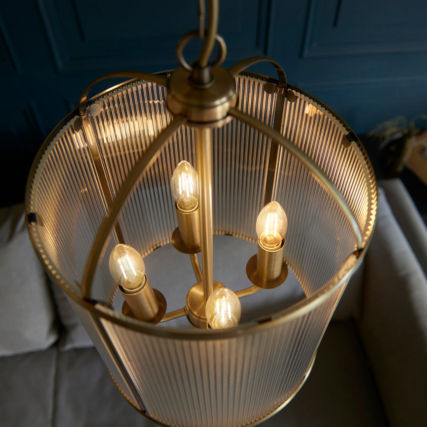 Lambeth Pendant Light, Ribbed Glass