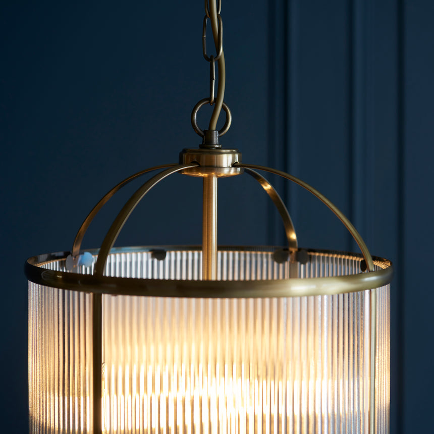 Lambeth Pendant Light, Ribbed Glass