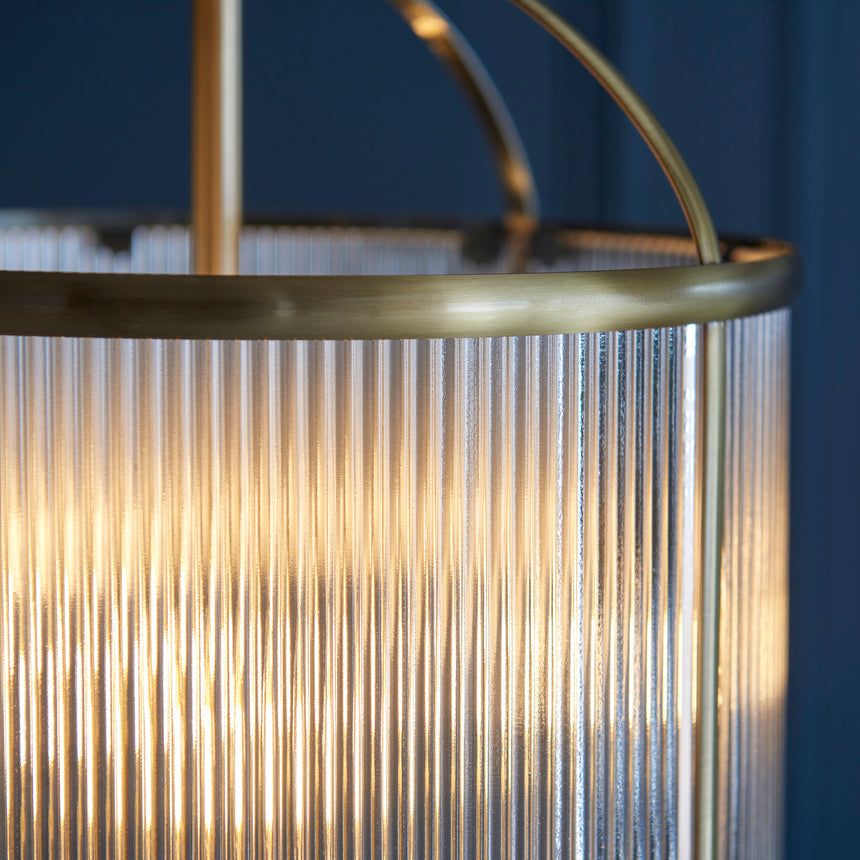 Lambeth Pendant Light, Ribbed Glass